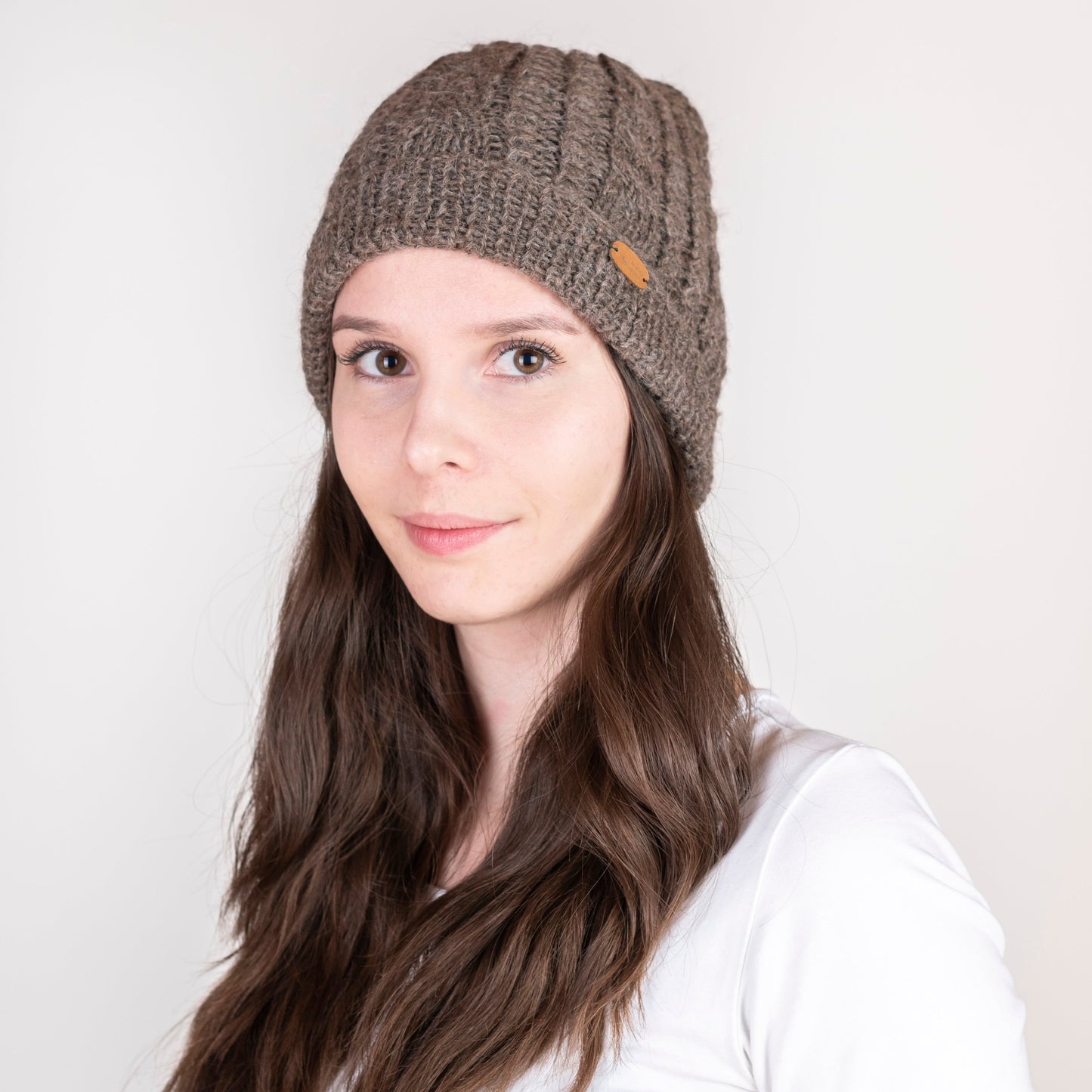 Strickhaube mit Zopfmuster