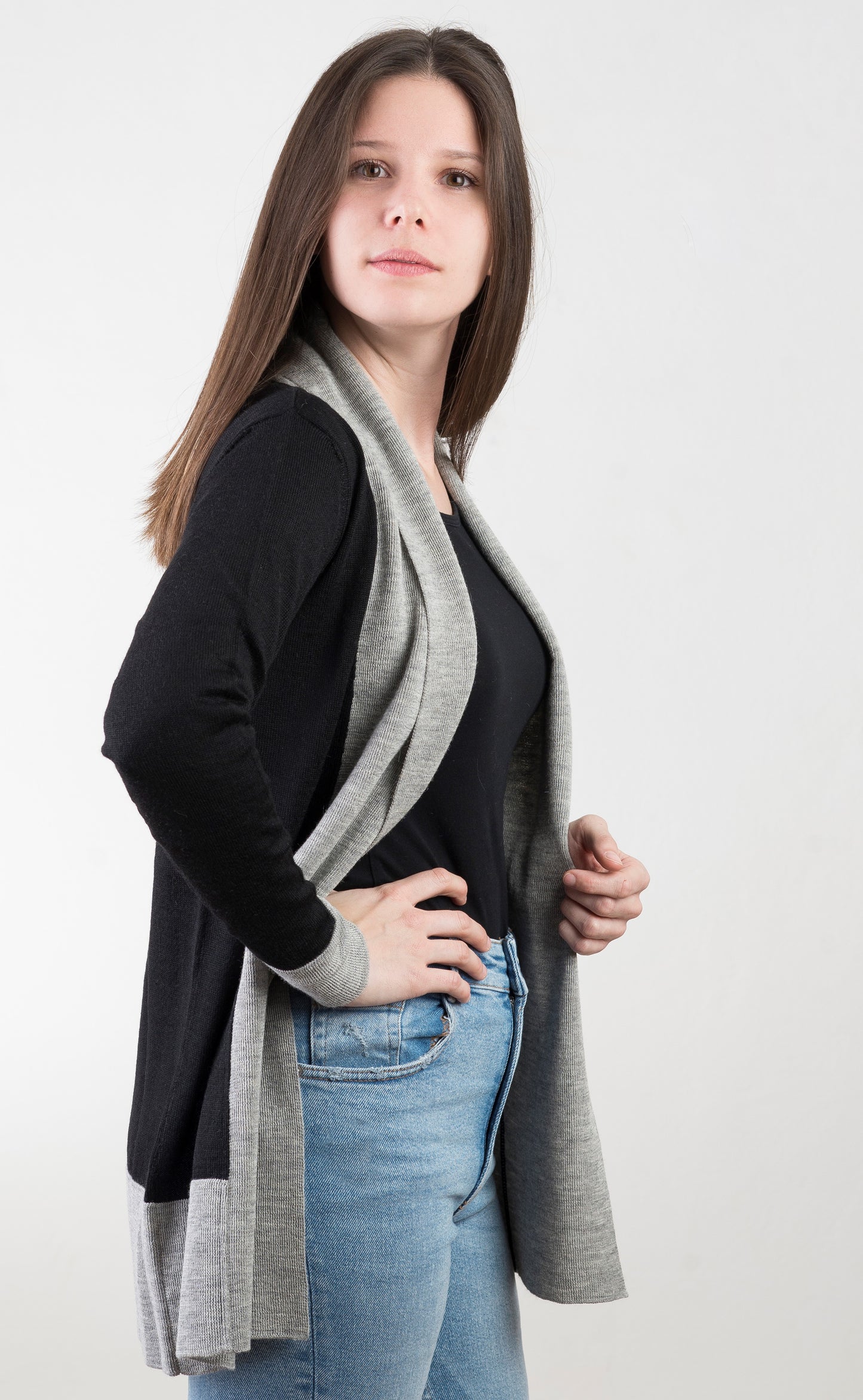 Cardigan zweifarbig