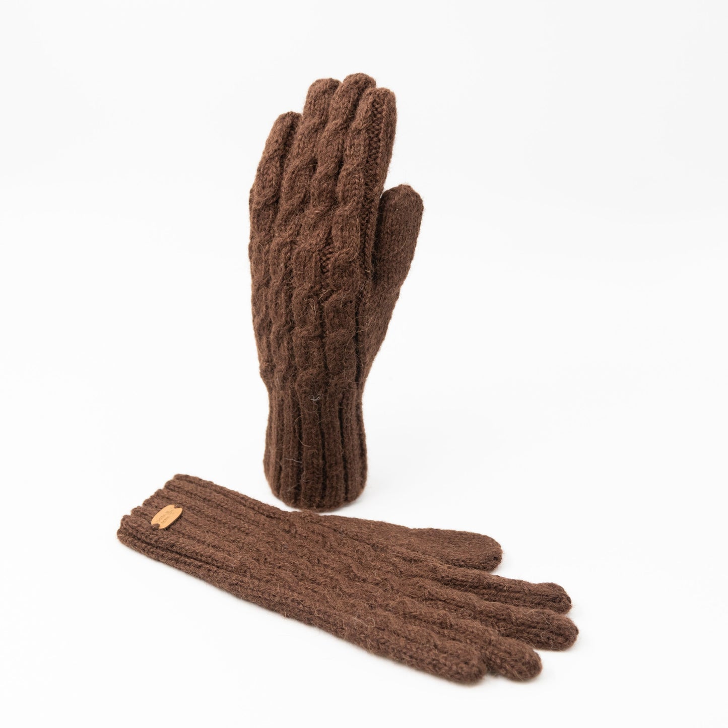 Handschuhe mit Zopfmuster